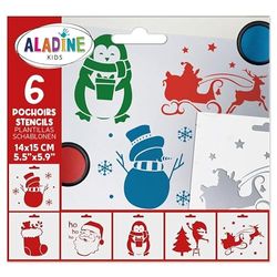 Aladine - 6 julstenciler för barn