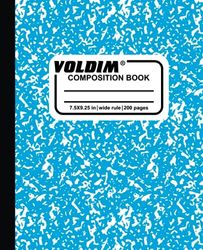 Voldim's wide range of composition notebooks. Wide lined paper, multicolor, 9-3/4 x 7-1/2 Inches, 100 sheets,