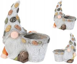DomoDomo Maceta de jardín con gnomo 19 x 30 x 35,5 cm, Maceta Decorativa con gnomo