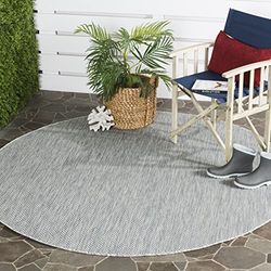 Safavieh Tappeto contemporaneo per soggiorno, sala da pranzo, camera da letto - Courtyard Collection, pelo corto, nero e beige, 79 x 152 cm