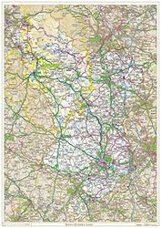 Historic Derbyshire County Map-Plastic Coated