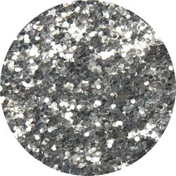 Eulenspiegel 907412 - Glitter organico argento, grossolano, 6 g, biodegradabile, glitter per viso e corpo