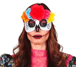 FIESTAS GUIRCA Masque Catrina avec fleurs