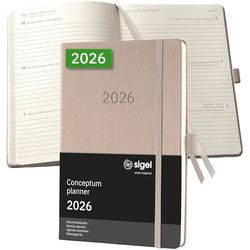 SIGEL C2660 Wochenkalender Conceptum 2026, ca. A5, taupe: Agenda Conceptum, Classic, Hardcover