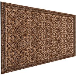 MAT 7-BANQUET, Felpudo de Bienvenida de Goma para Puerta Delantera, Exteriores o Entrada, Grande Extra Grueso Texturizado, Impermeable, 91 x 150 cm, Marrón