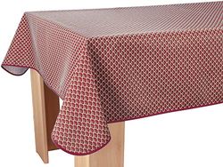 Le linge de Jules Nappe Anti-Taches Paon Bordeaux - Rectangle 150 x 300 cm,