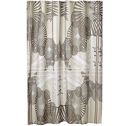 MSV 140803 - Cortina de Ducha (poliéster y plástico, 180 x 200 x 0,1 cm, 12 Anillas), diseño de sombrillas, Color marrón