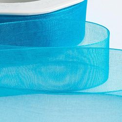 Italian Options Organza Chiffon Ribbon, 38mm x 20 Metre Roll, Turquoise