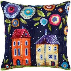 Collection D'Art Stamped Needlepoint Cushion 15.75" X15.75"-Bloomy Street