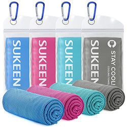 Set da 4 Asciugamani rinfrescanti 100x30cm – Asciugamano rinfrescante per Escursioni, Corsa, Tennis, Viaggi Asciugamano Fresco per Il Collo, Asciugamano Raffreddamento, Asciugamano Golf
