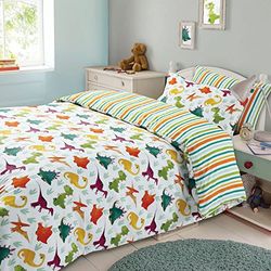 Dreamscene Conjunto de cama fronha de almofada conjunto de cama meninos meninas dinossauro