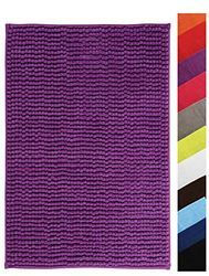 Chenille Bath Mat 40 x 60 cm Purple
