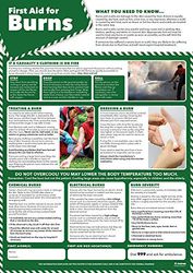 Eerste hulp voor brandwonden | Gezondheid en Veiligheid Posters | Gelamineerd Glans Papier 850mm x 594mm (A1) | Gezondheid en Veiligheid Kantoor en Commerciële Wandgrafieken | Onderwijsgrafieken door Daydream Education