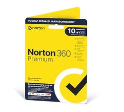 Norton 360 Premium 2024, antivirussoftware, internetbeveiliging, 10 Apparaten, 1 Jaar abonnement met automatische verlenging, Secure VPN en Password Manager, PCs, Macs, tablets en smartphones