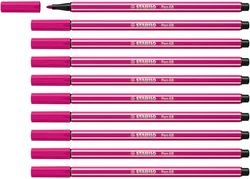 Marcador premium STABILO Pen 68, caixa com 10 unidades cor-de-rosa