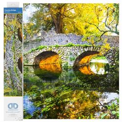 DIAMOND DOTZ Kit de Peinture : intermédiaire, DD12, Toile Polyester, Country Bridge, 51,5 x 51,5cm
