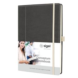 SIGEL CO696 Notizbuch Conceptum, ca. A4, dotted, grau, weiß: Notebook Conceptum, Casual, Hardcover