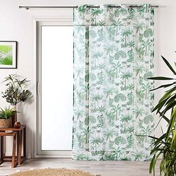 Douceur d'Intérieur, Voilage à Oeillets (140 x 240 cm) Amazonia Vert, Voile Sablé Imprimé