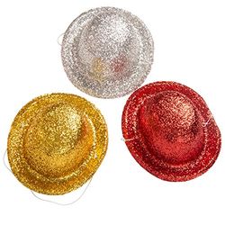 Carnival Toys 4617 Universele glitterhoeden, goud/zilver, 3 stuks