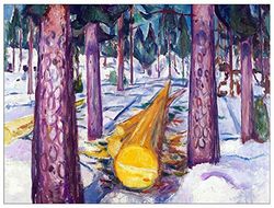 ArtPlaza TW92318 Munch Edvard – The yellow log dekorativ panel, trä MDF, multifärgad, 80 x 60 cm