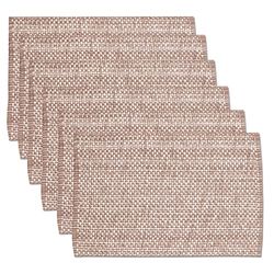 Sweet Home Collection Trends Two Tone 100% Cotton Woven Placemat (6 Pack), 13" x 19", Taupe