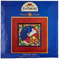 Mill Hill 143288/Jim Shore Counted Cross Stitch Kit 5"X5", Santa (18 Count)