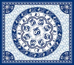 Miracle Home Mandala/Pareo Multi 310, 100% Cotone, Blu, 210 x 240 cm