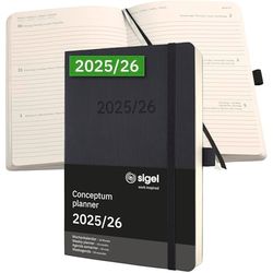 SIGEL C2606 Wochenkalender Conceptum 2025/2026, ca. A5, schwarz: Agenda Conceptum, Classic, Softcover