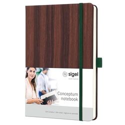 SIGEL CO673 Notizbuch Conceptum, ca. A5, dotted, braun: Notebook Conceptum, Nature Edition, Dark Wood, Hardcover