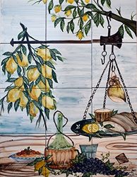 Pannello decorativo Natura Morta Storia Arte Cultura e Tradizioni Dipinto a mano Pezzo Unico Le Ceramiche del Castello Made in Italy dimensioni 60 x 80 centimetri