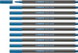 Rotulador premium metálico STABILO Pen 68 metallic - Caja con 10 unidades color azul metálico
