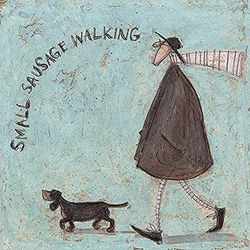 Sam Toft WDC91665 - Tela Stampata 30 x 30 cm (Small Sausage Walking), Multicolore, 30 x 30 cm