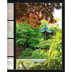 PLAGE 140410 Sticker Trompe L'Oeil Window - Akita, Multi kleuren (60 x 75 cm)