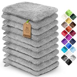 NatureMark Zestaw 10 ręczników frotte, 100% bawełna, srebrno-szare, 15 x 21 cm