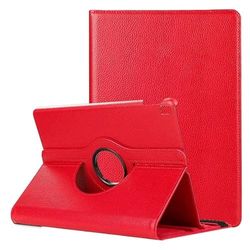 Cool beschermhoes voor iPad (2019/2020/2021), draaibaar, kunstleer, rood