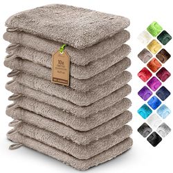 NatureMark Pack of 10 Terry Cloth Wash Mitts 100% Cotton Sand/Beige 15 x 21 cm