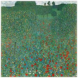 ArtPlaza TW90405 Klimt Gustav - Poppy Field decoratieve panelen, hout MDF, meerkleurig, 50 x 50 cm