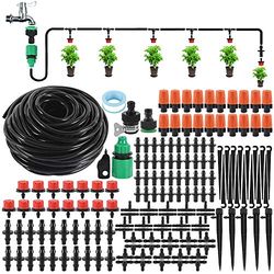 ODOMY 25M Drop bevattningssystem, 141 st droppbevattning kit, trädgård bevattningssystem, mikroautomatisk bevattning kit för landskapsträdgård/terrass, växter/blommor