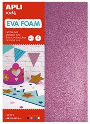 APLI Kids 13171 — EVA glitter wit, zwart, rood en blauw A4 4 vellen