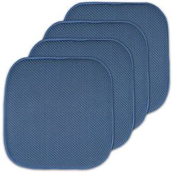 Sweet Home Collection Cojín de Espuma viscoelástica para Silla con patrón de Panal, Antideslizante, Respaldo de Goma Redondeado, Cuadrado, 40,6 x 40,6 cm, Color Azul