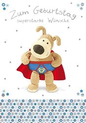Perleberg hoogwaardige kinderverjaardagskaart met superhond-motief, kaart voor kinderverjaardag met envelop, verjaardagskaart voor kind, verjaardagskaarten, premium kwaliteit, 11,6 x 16,6 cm