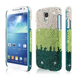 EMPIRE GLITZ Slim-Fit fodral för Samsung Galaxy S4_P, Crystal Jeweled Emerald Waterfall