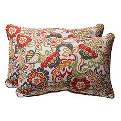Pillow Perfect Decorative Multicolored Modern Floral Large Rectangle Toss Pillow, 2-Pack