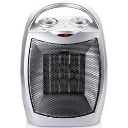 Keramische thermoventilator, wit/zwart, 2000 W, regelbare ventilatorkachel, 2 standen, kantelbeveiliging