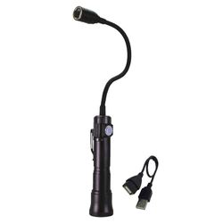 TIBELEC 35600320 Lampe LED d'Inspection Rechargeable, 3W, 165 Lumens, Compacte et Ergonomique, Résistante aux Chocs, Idéale pour Bricolage, 15 cm, Noir