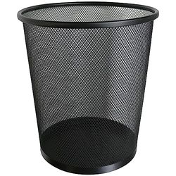 RAM® 20L Circular Mesh Bin - Office, Home Garbage Can For Bathrooms, Kitchens, Rooms, Students (Black)