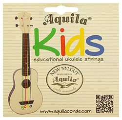 Aquila® »KIDS – flerfärgad – strängar för ukulele« för att stödja tidig musikalisk utbildning – lämplig för tenor-sopran och konsert-ukulele – super nylonbra material – GCEA stämning