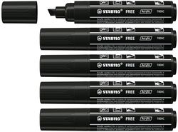 Acrylmarker - STABILO FREE Acrylic - T800C Beitelpunt 4-10mm - 5 stuks - zwart