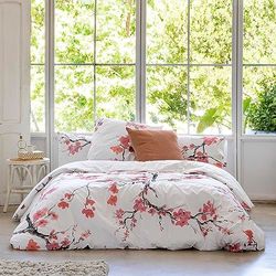 ETHERE Housse de Couette DANHA Grand lit 135 cm, Housse de Couette 220 x 220 cm, 100% Coton 200 Fils, Extra Doux, Fermeture avec Boutons cachés.