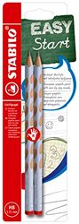 STABILO EASYgraph - Ergonomische Grafietpotlood - Linkshandig - Met Extra Dikke 3.15 mm Kern - Blister 2 Stuks - Pastelblauw - Hardheid HB